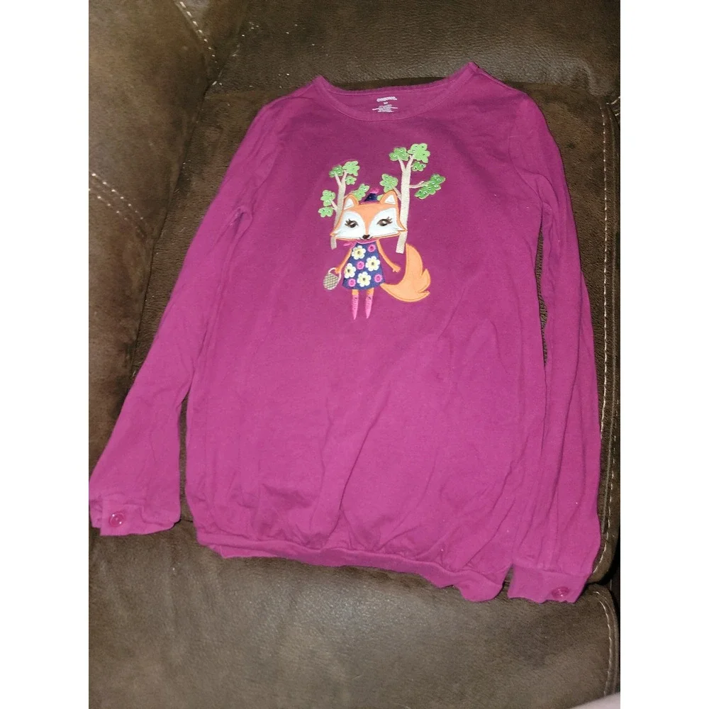 Gymboree fashionable fox tunic top size 10 maroon‎